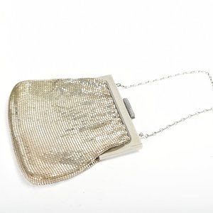 Beautiful Vtg Gold Tone Metal Mesh Evening Bag Whiting and Davis {Ex+}